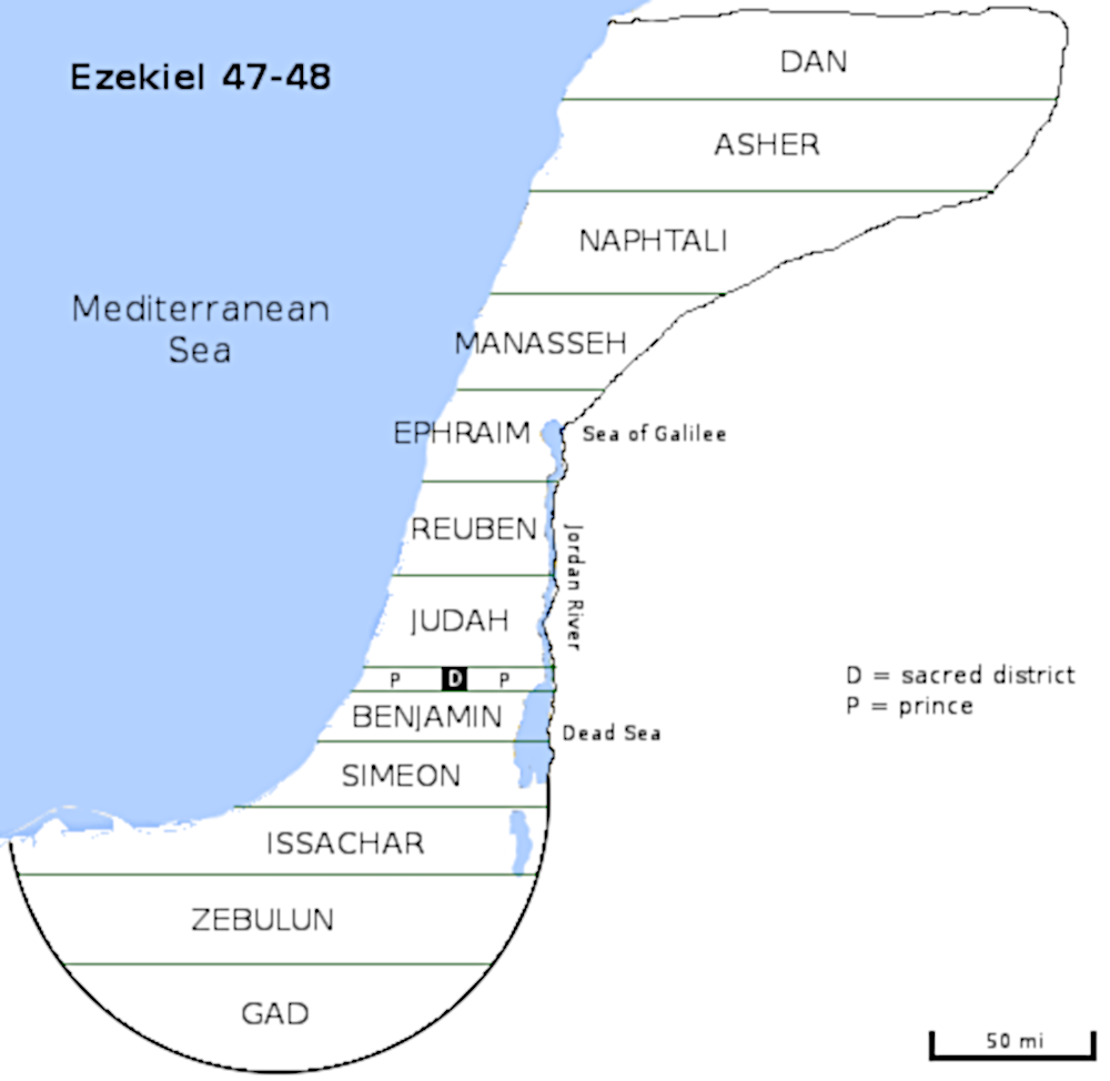 Israel land divisions by tribe